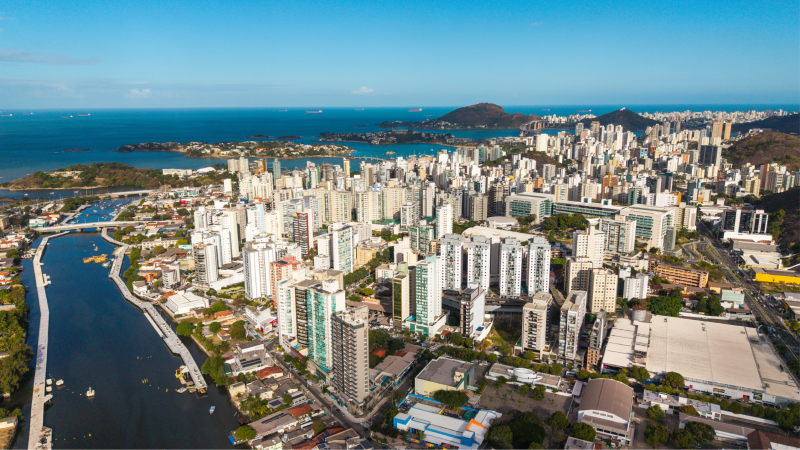Foto aerea barro vermelho e praia do canto